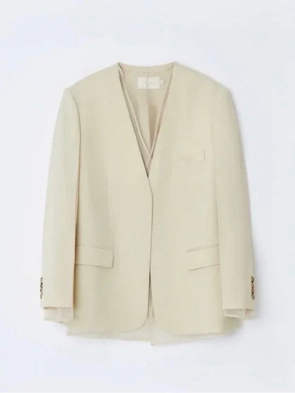 LOW CLASSIC V-Neck Layered Blazar Nude - Medium